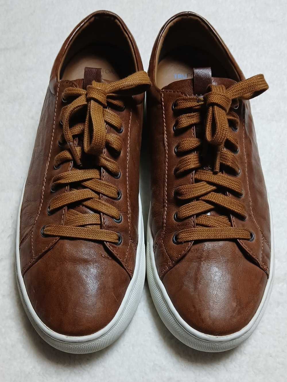 Johnston & Murphy Brown Leather Low-Top Sneakers Size 11.5 Mens